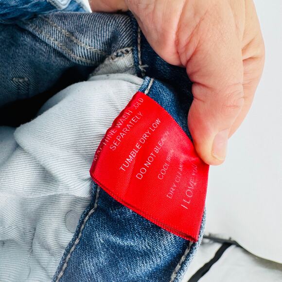 Pheelings Jeans Men’s 34 Blue Denim Skinny Fit Rainbow Gothic Logo Embroidered - Picture 10 of 12